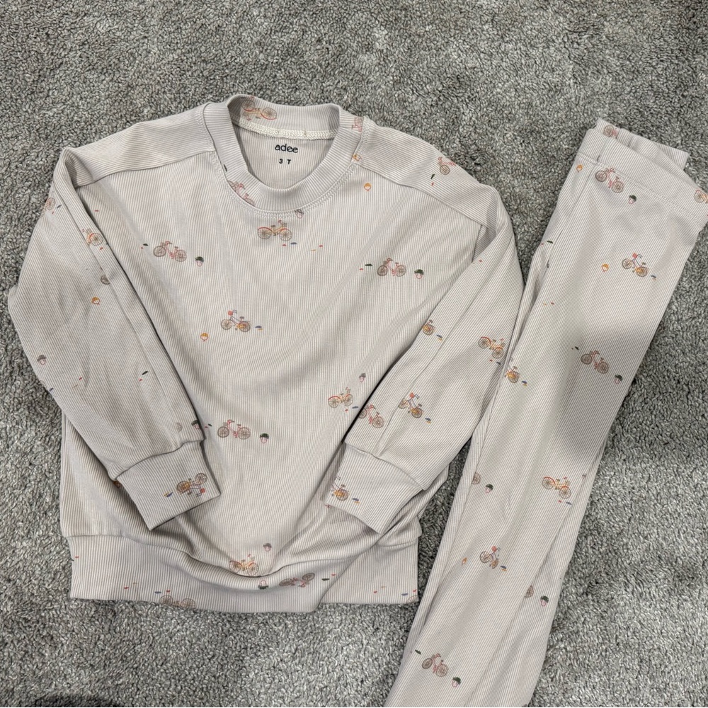 Adee Kids Bicycle Print Ribbed Set - Picture 2 of 6